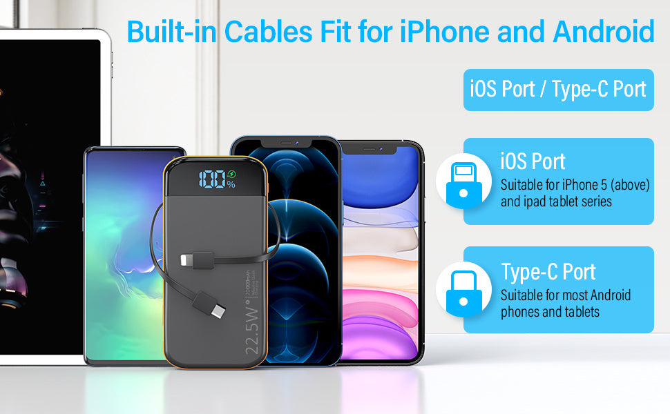 Comes With A 2-wire Digital Display Super Fast Charging Power Bank