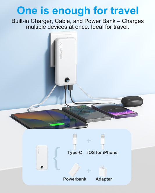 With AC Socket For Fast Charging, It Comes With A Dual-wire Digital Display Power Bank